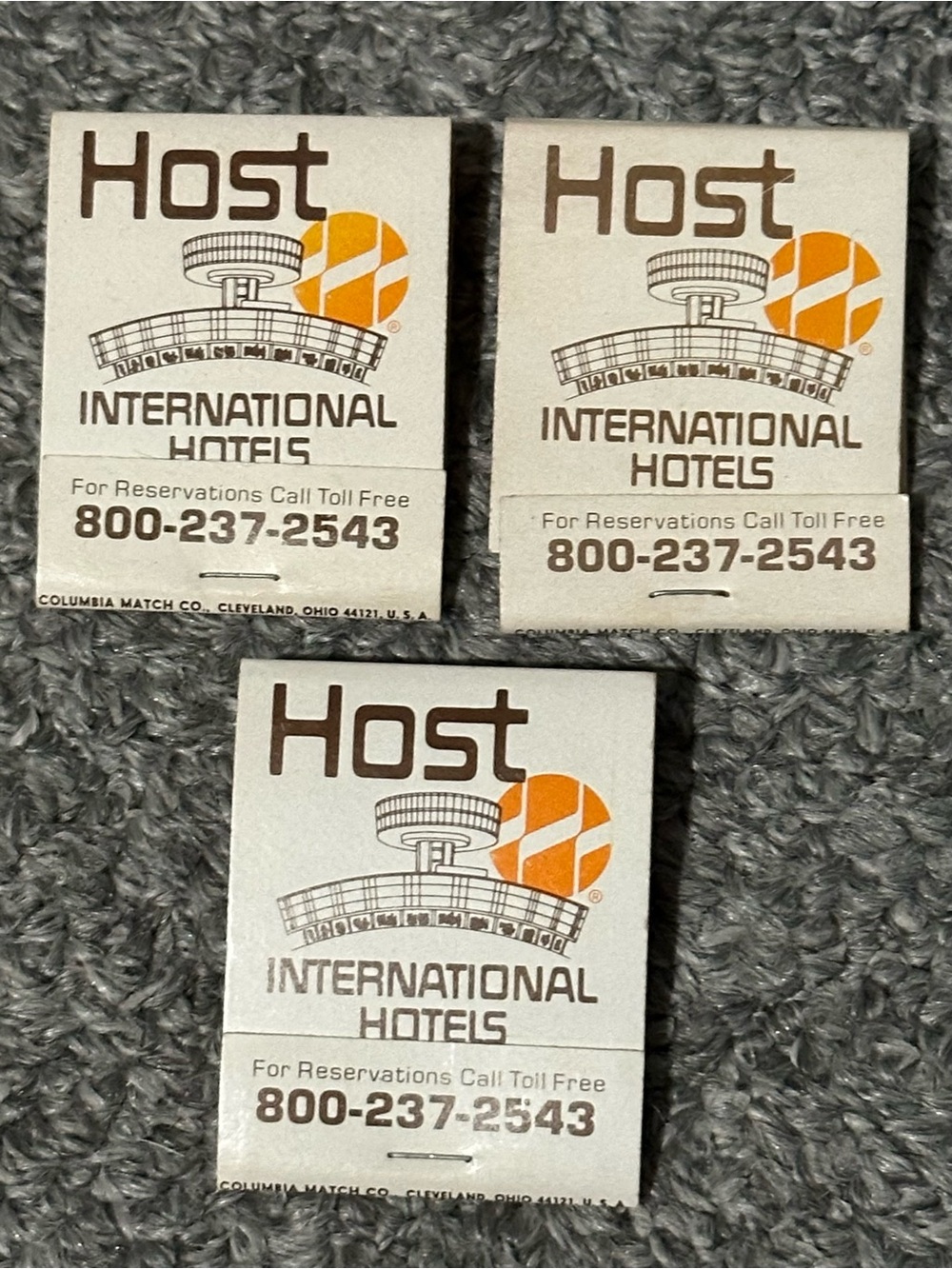 3 Vintage Matchbooks Host International Hotels Houston Tampa Detroit Sacramento